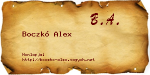 Boczkó Alex névjegykártya