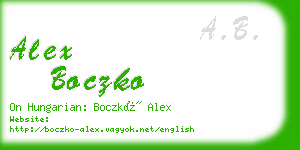 alex boczko business card